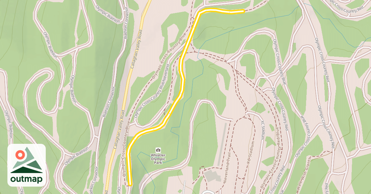 Map of Olympic Cross-Country Blue