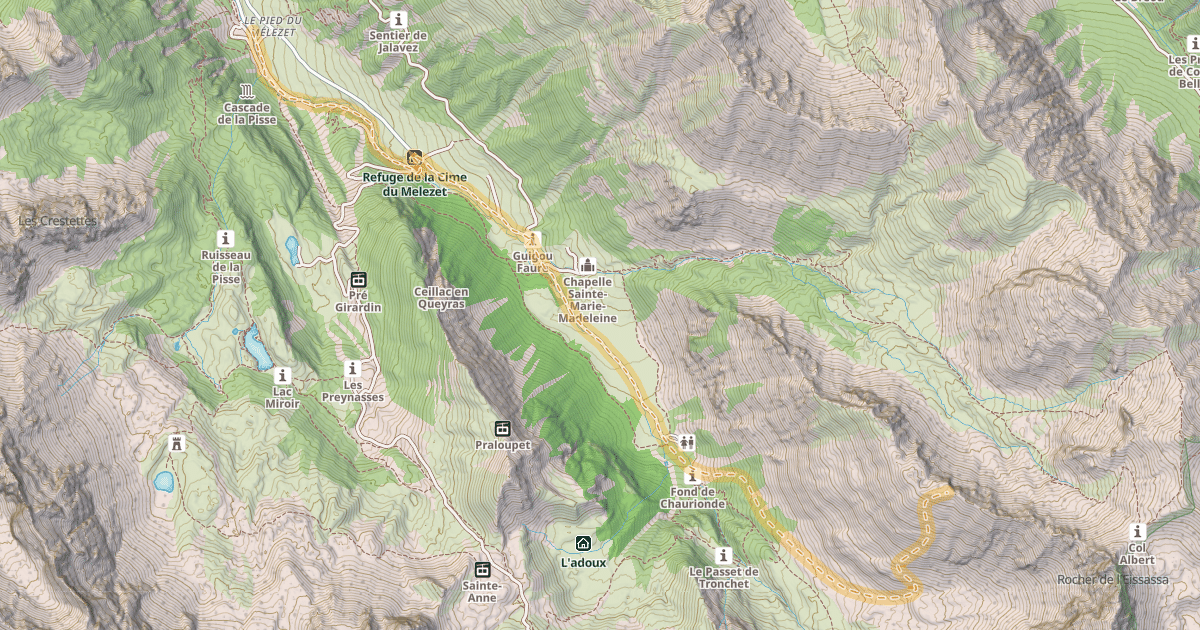Map preview of Montagne de la Riche — Pied du Mélezet