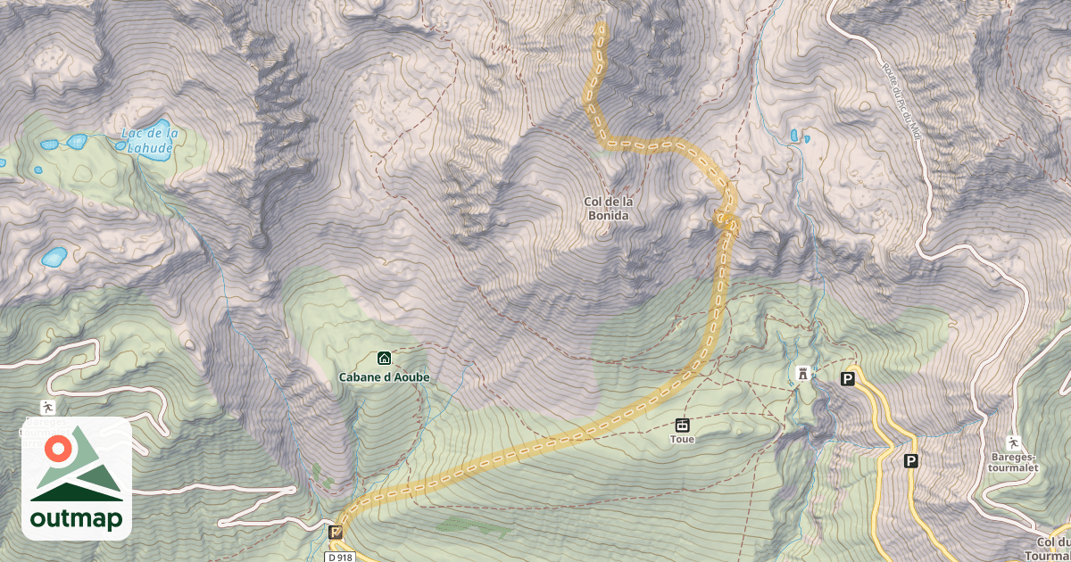 Map of La Bonida — Parking d'Aoube