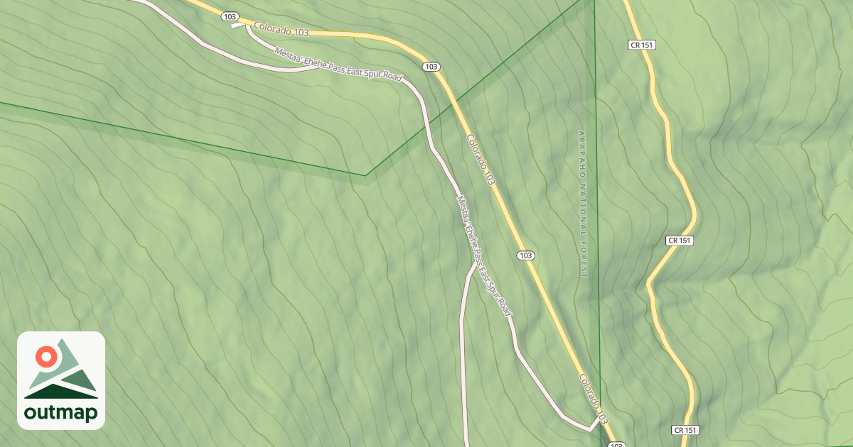 Map of MESTAA' EHEHE PASS EAST SPUR