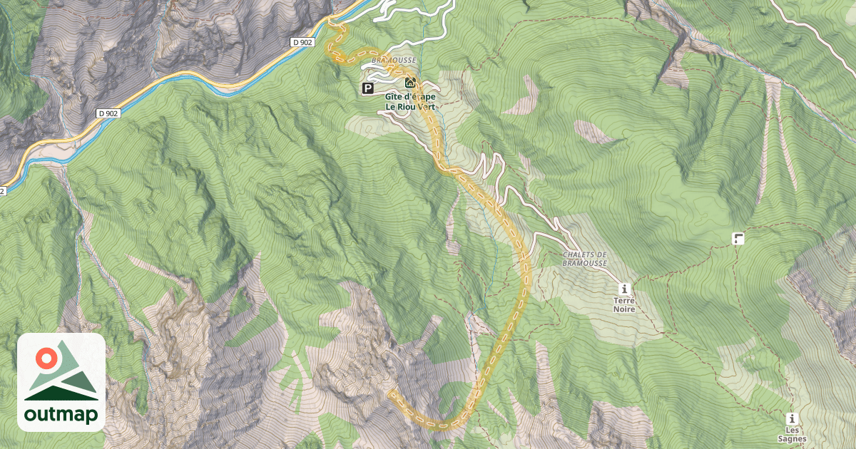 Map of Col du Vallon — Pont de Bramousse