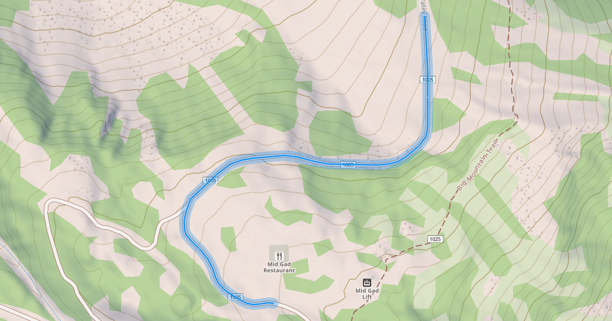 Map preview of Gad Valley Road
