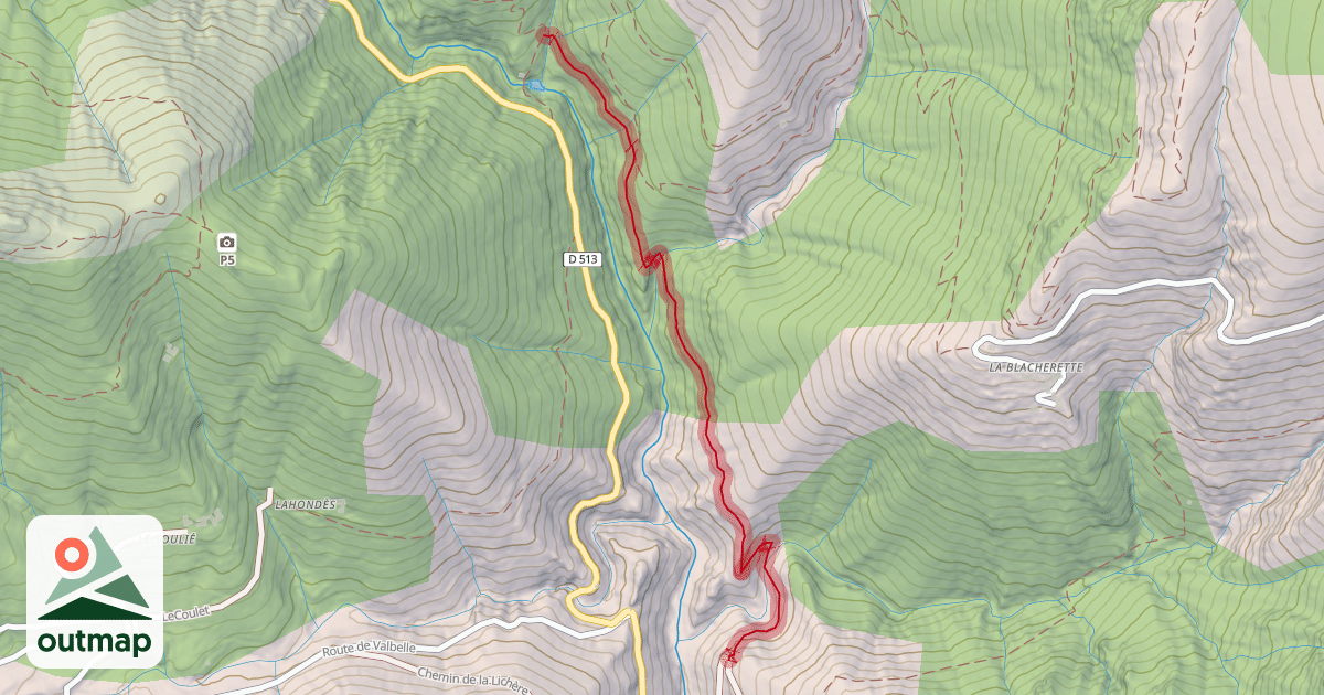 Map of Thines - Bella Rouvière