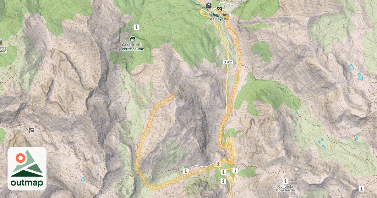 Map of Crête de Pierre-Éclatée — Bayasse