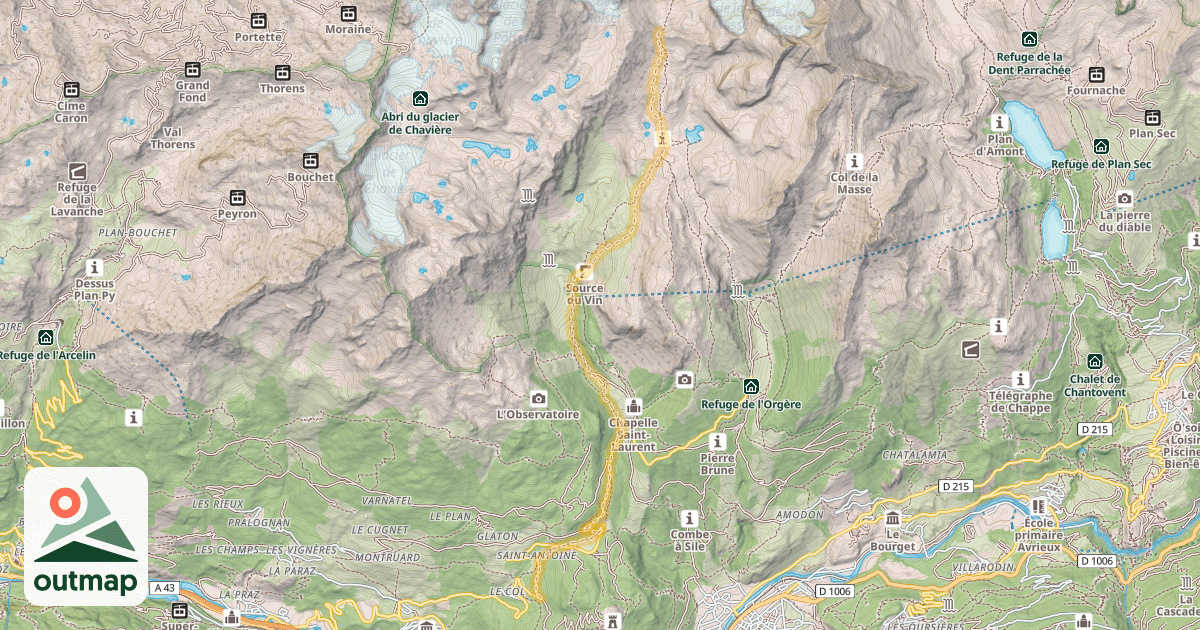 Map of Col de Chavière — Pré-du-Col