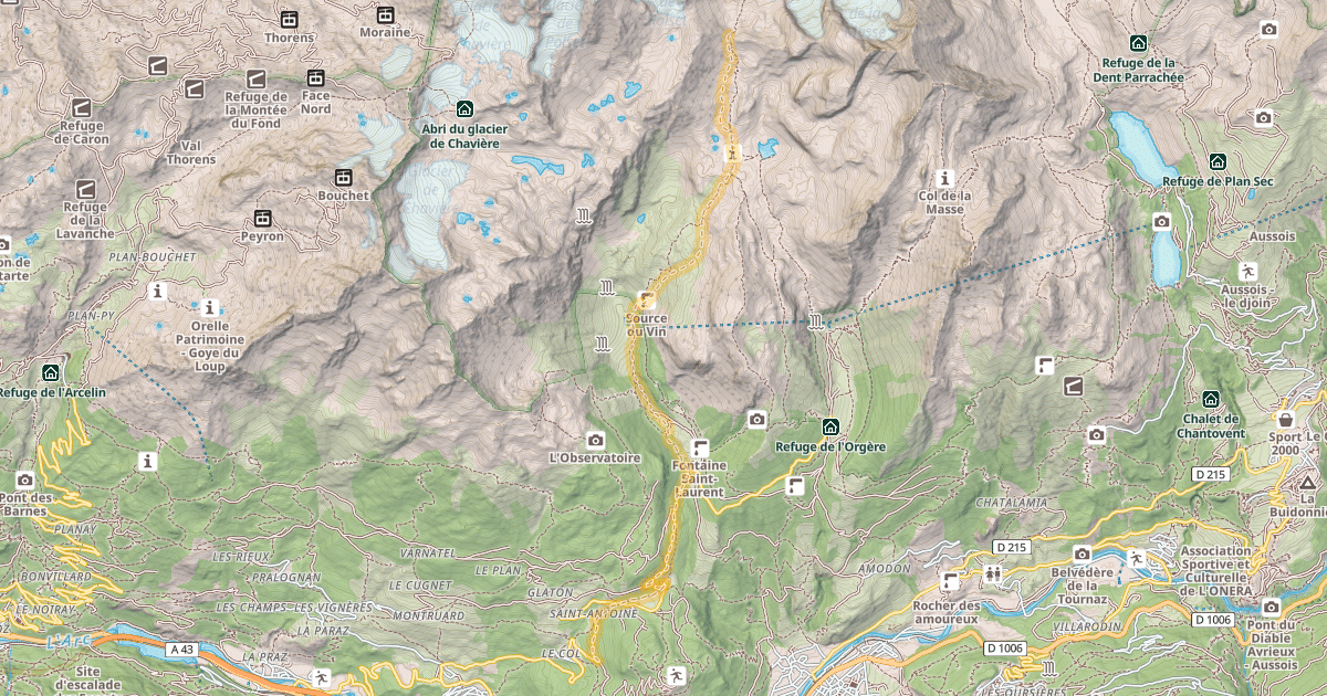 Map preview of Col de Chavière — Pré-du-Col