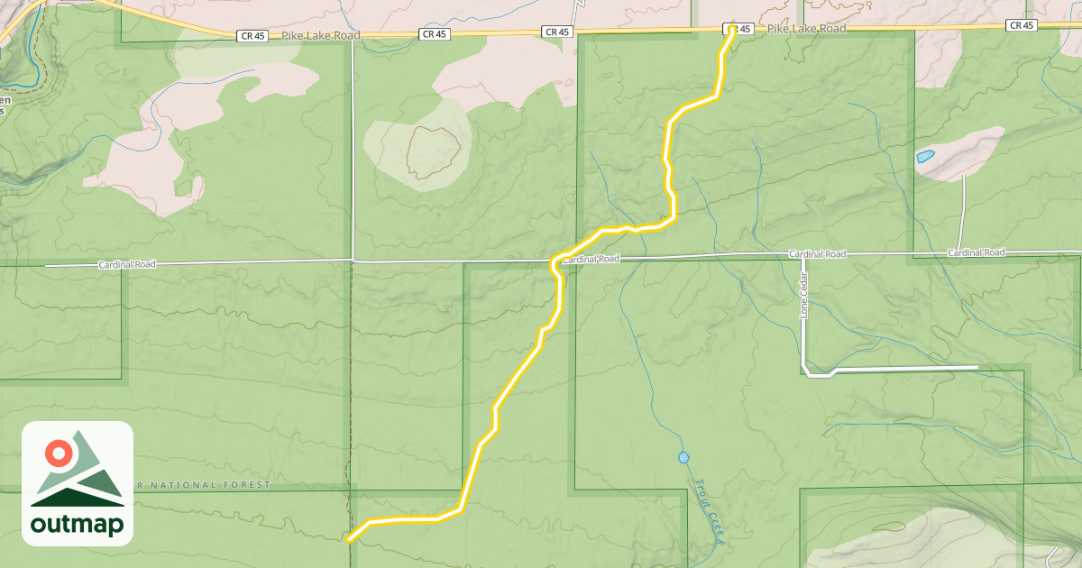 Map of Bally Creek-Cascade Connector Trail