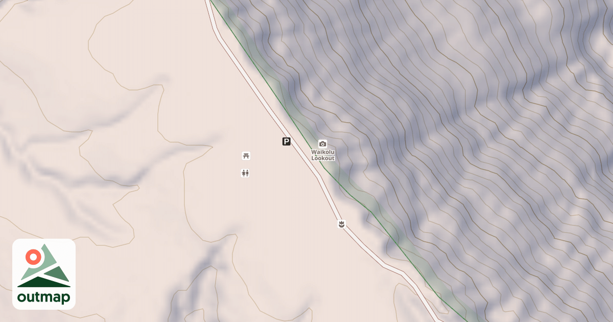 Map of Maunahui-Makakupaia Access Road