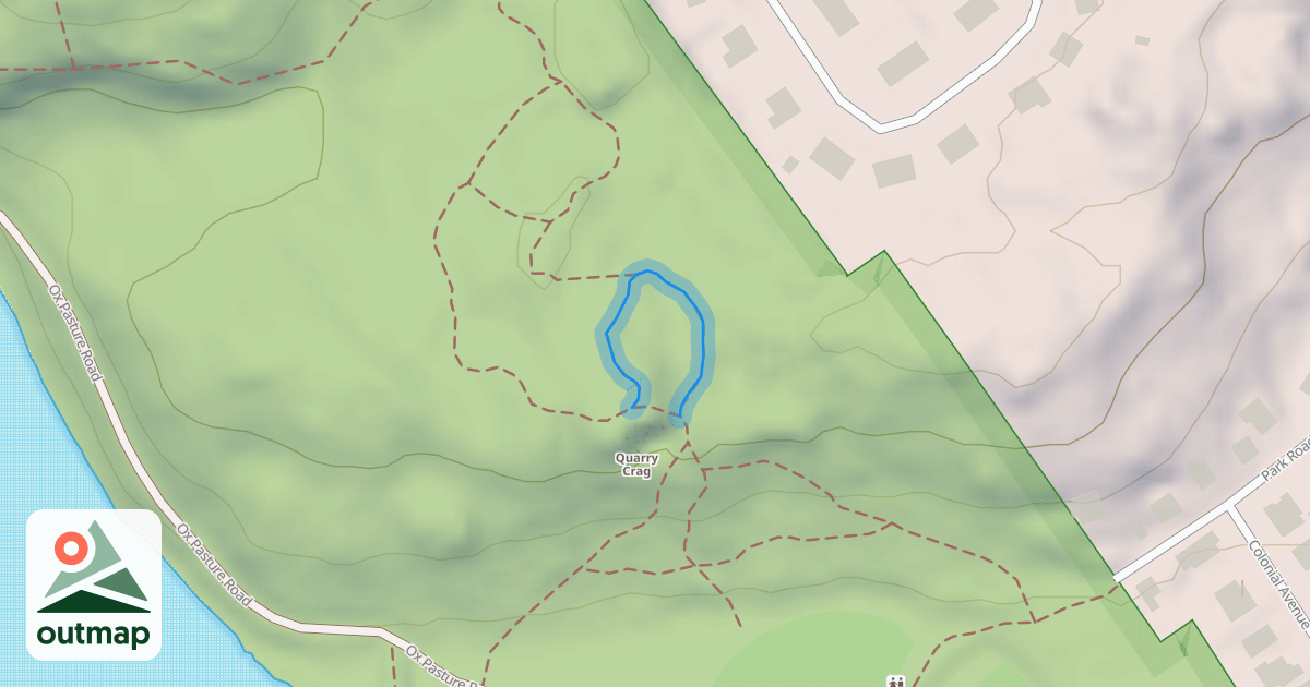 Map of Bow Ridge Trail and Shark's Tooth