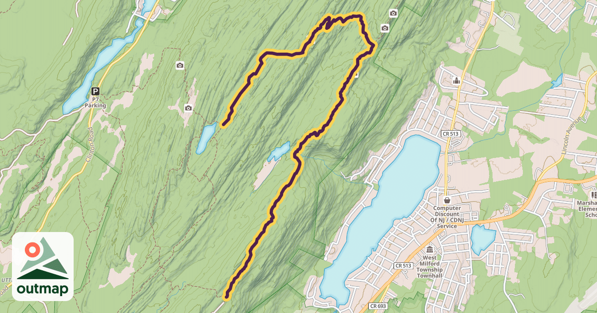 Map of Terrace Pond North Loop Trail