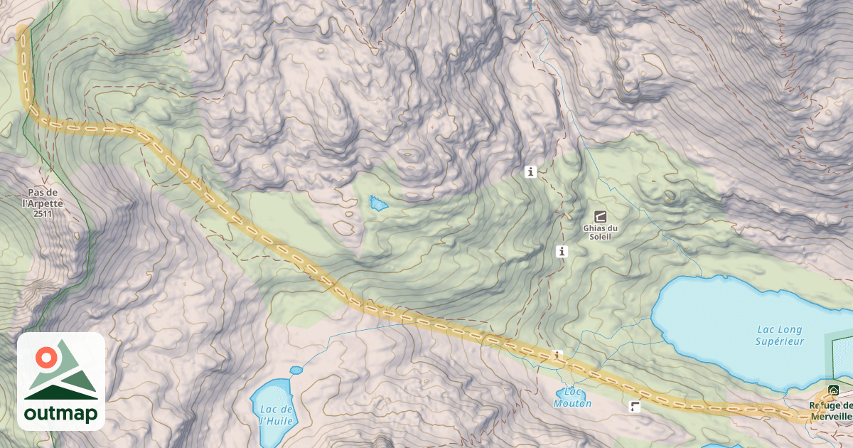 Map of Mont de l'Arpette — Refuge des Merveilles