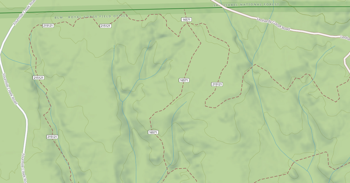 Map preview of BLM National GTLF Public Motorized Trails 53af1ae4-565e-43fc-9aa3-f8971be4abfb