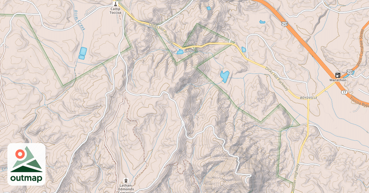 Map of CURAHEE MOUNTAIN