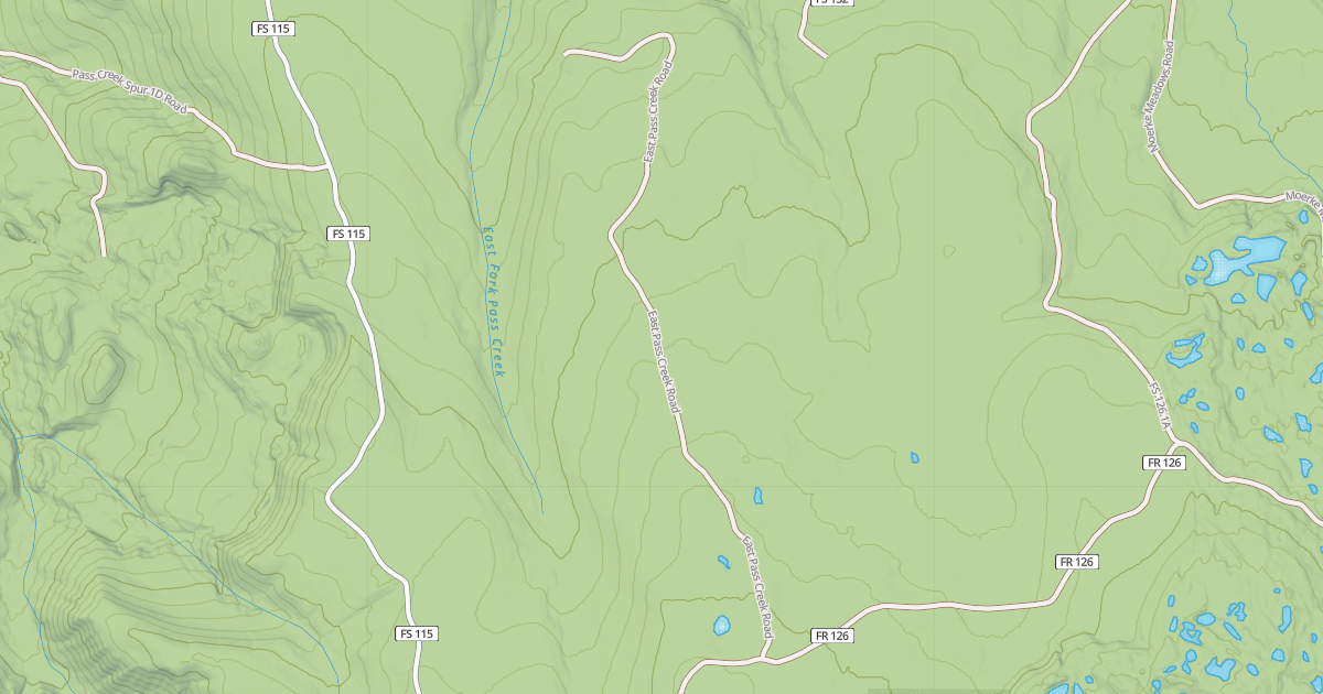 Map preview of EAST PASS CREEK RD