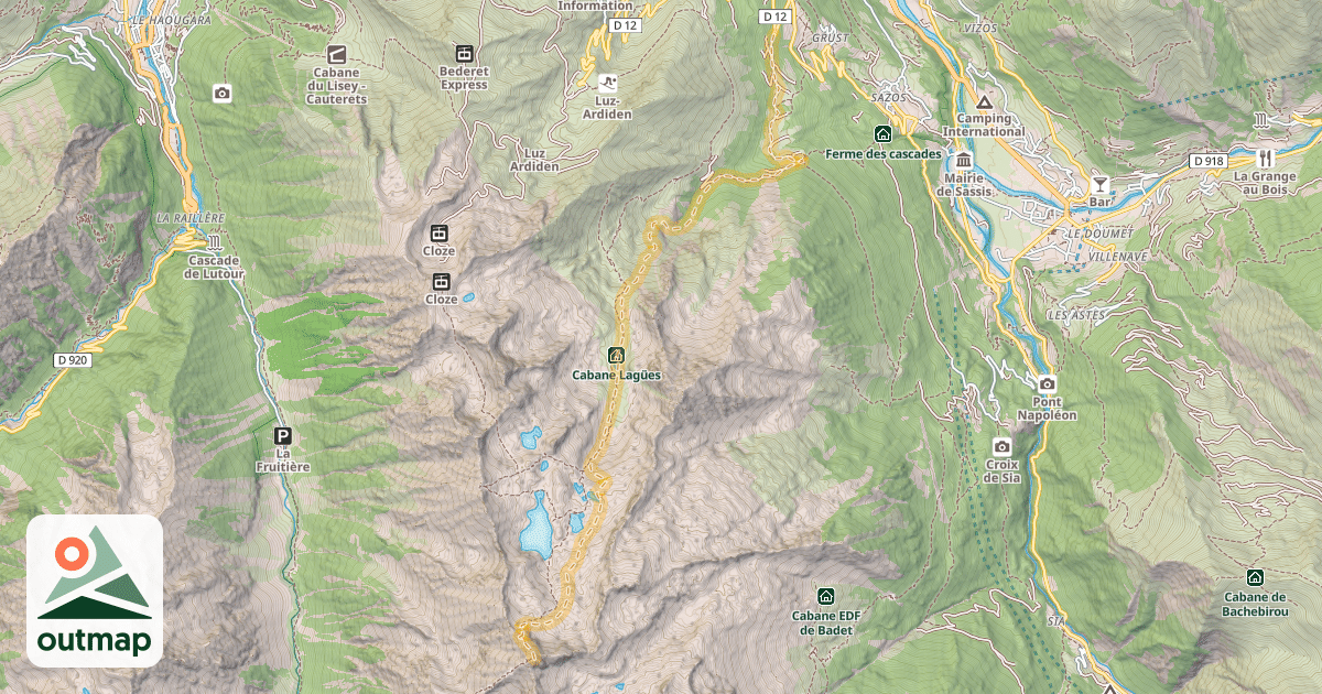Map of Pic d'Ardiden — Bernazau