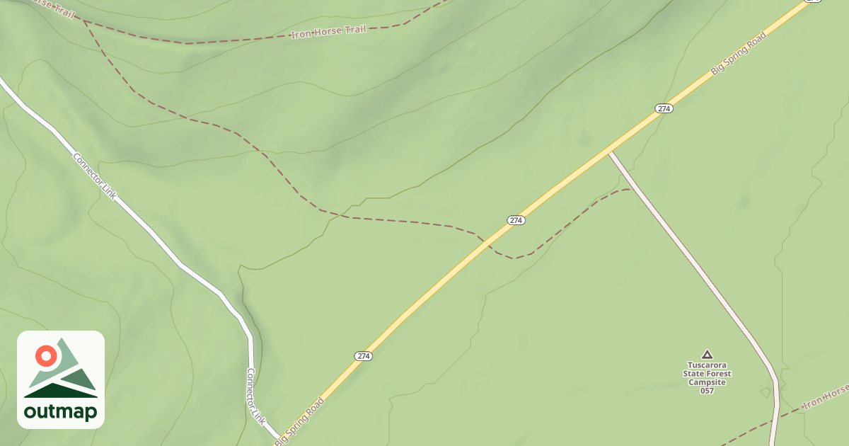 Map of Tuscarora State Forest Southern Division Snowmobile Trails