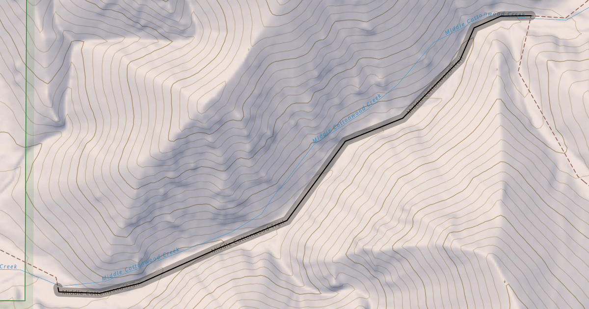 Map preview of Middle Cottonwood Trail