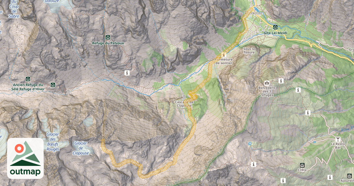 Map of Brèche Victor Chaud — Ailefroide