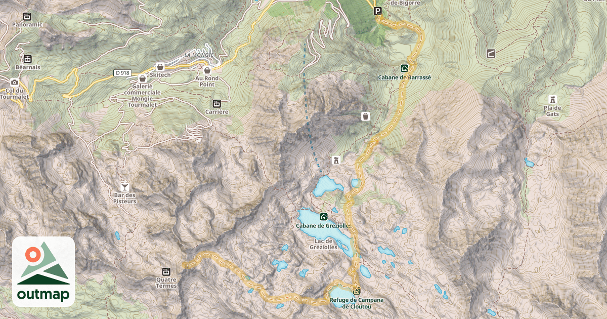 Map of Pic du Contadé — Artigues
