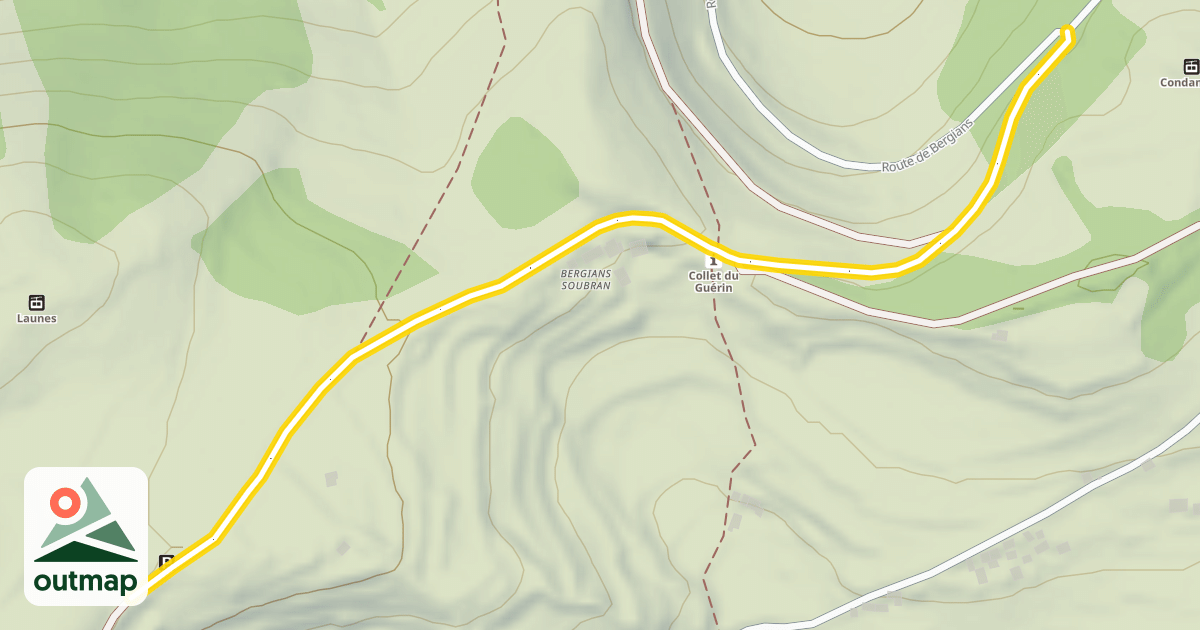 Map of Chemin de la Crous de Guerin