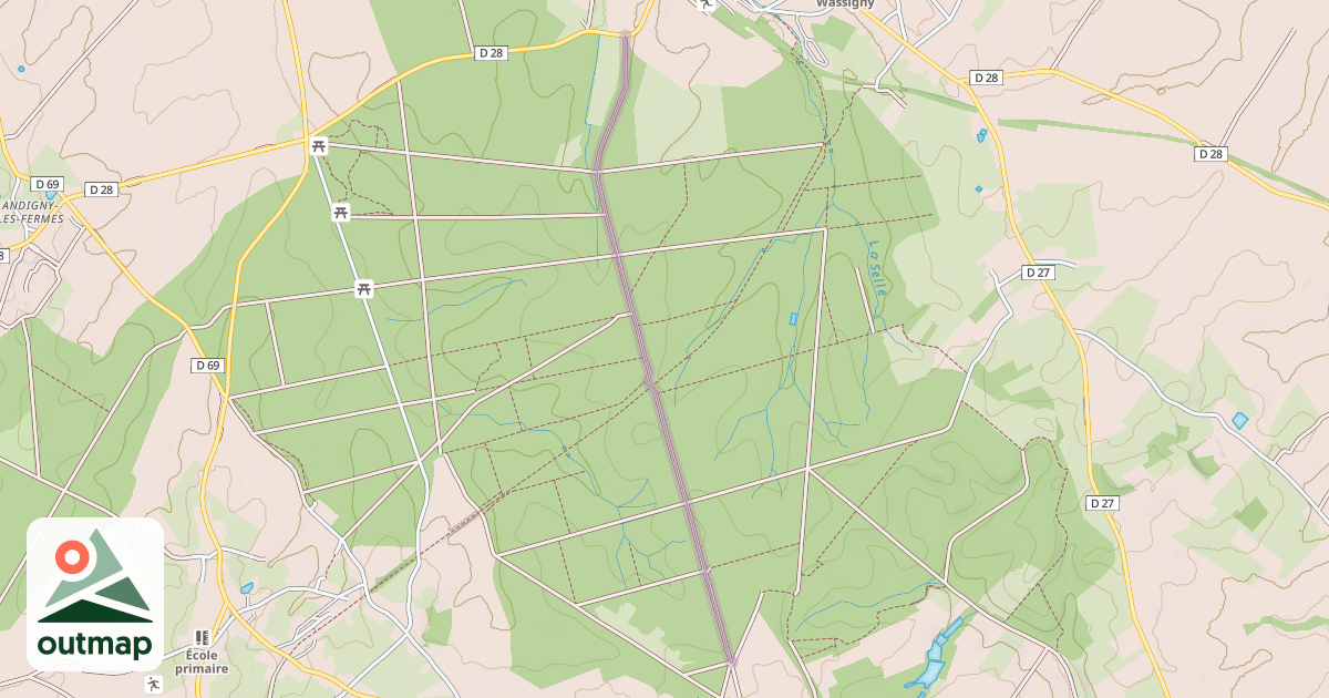 Map of Route forestière de la Presselette