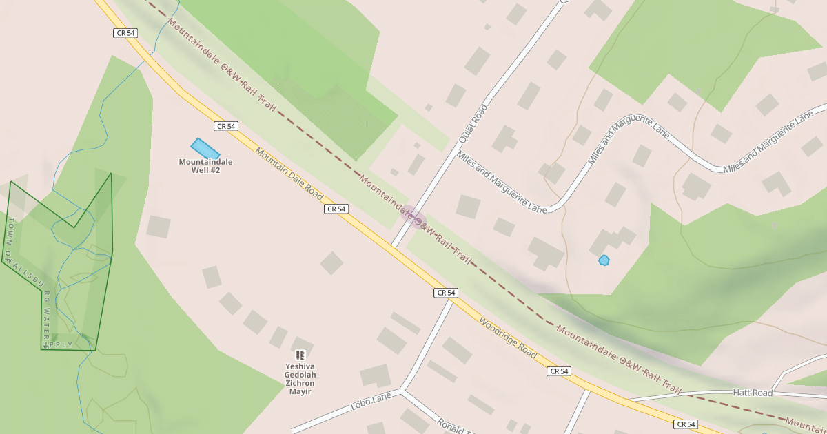 Map preview of Mountaindale O&W Rail Trail