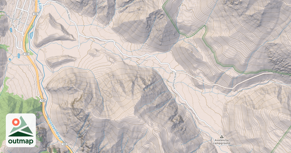 Map of AVALANCHE CREEK