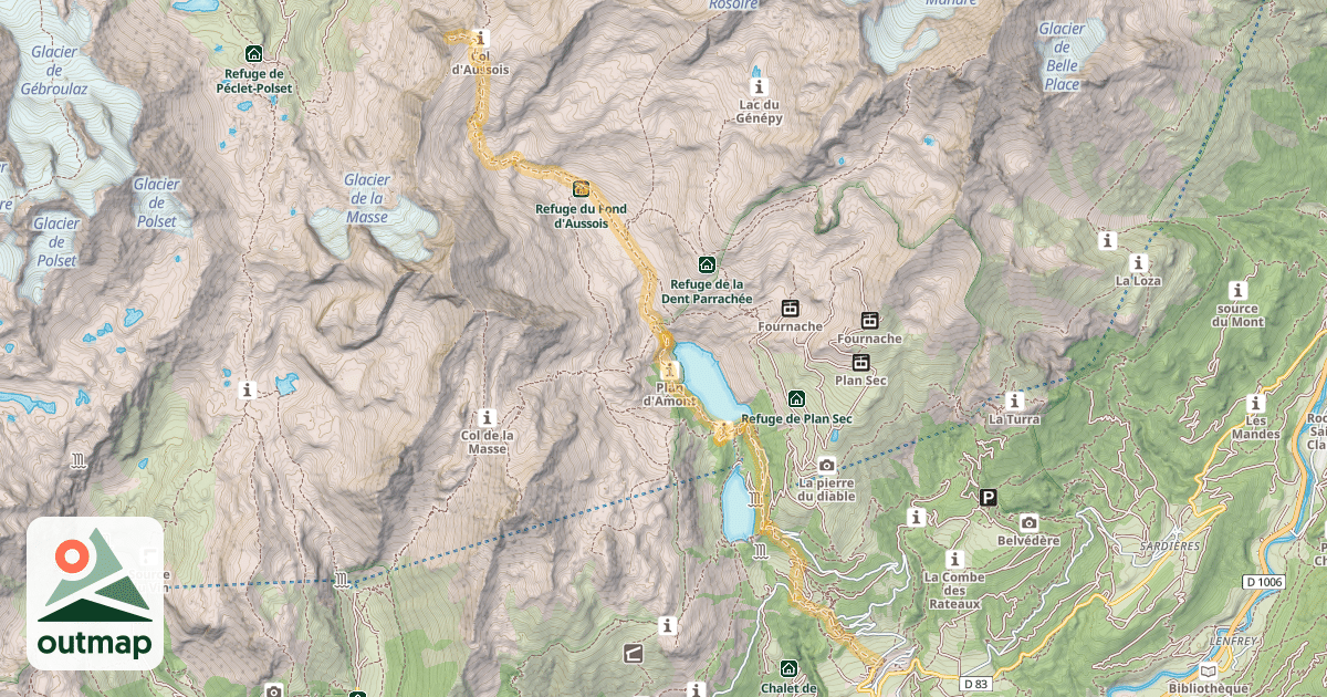 Map of Pointe de l'Observatoire — Aussois