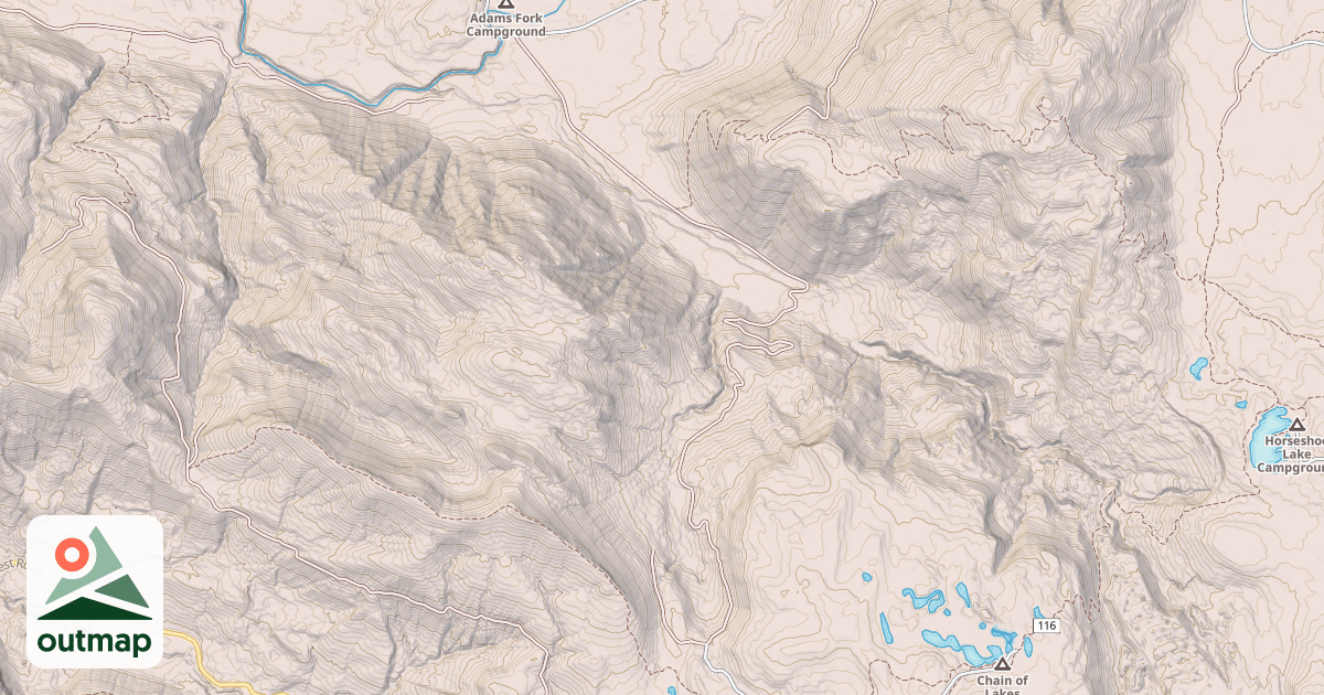 Map of ADAMS FORK