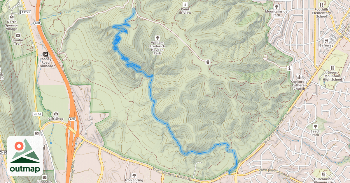 Map of Rooney Valley Trail
