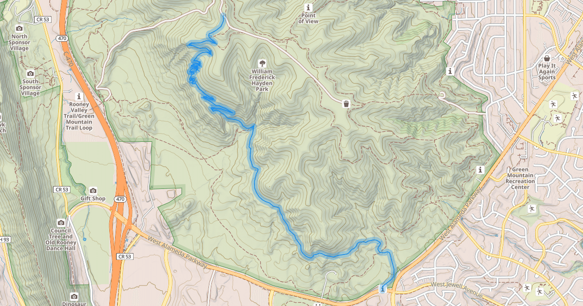 Map preview of Rooney Valley Trail