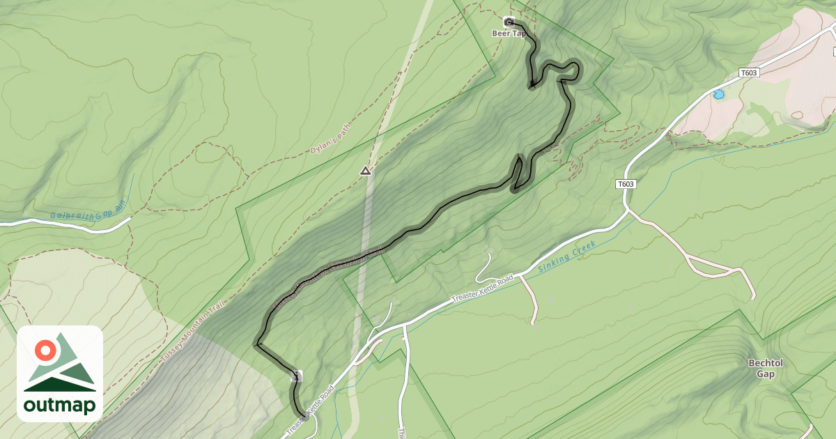 Map of Tussey Mountain Extension Trail