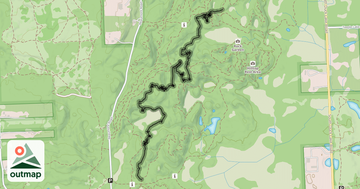 Map of Highland Mountain Bike Trails - B Loop