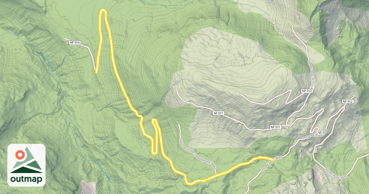 Map of Forest Road 3620