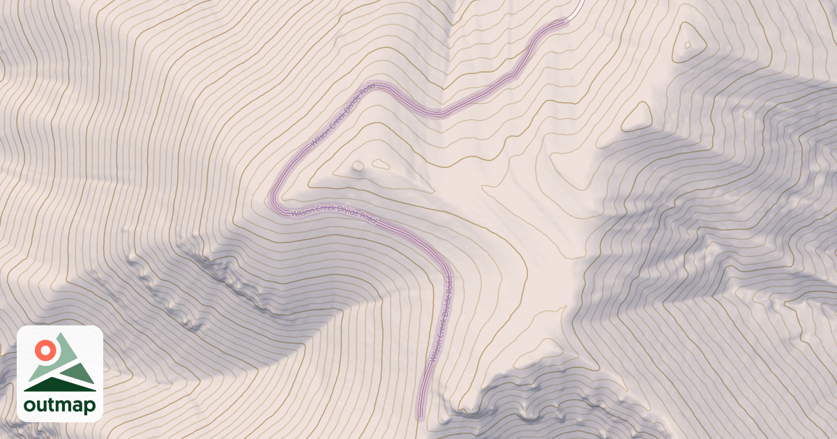 Map of Wilson Creek Divide Road