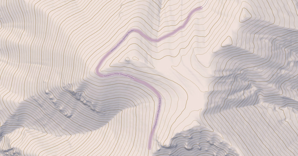 Map preview of Wilson Creek Divide Road