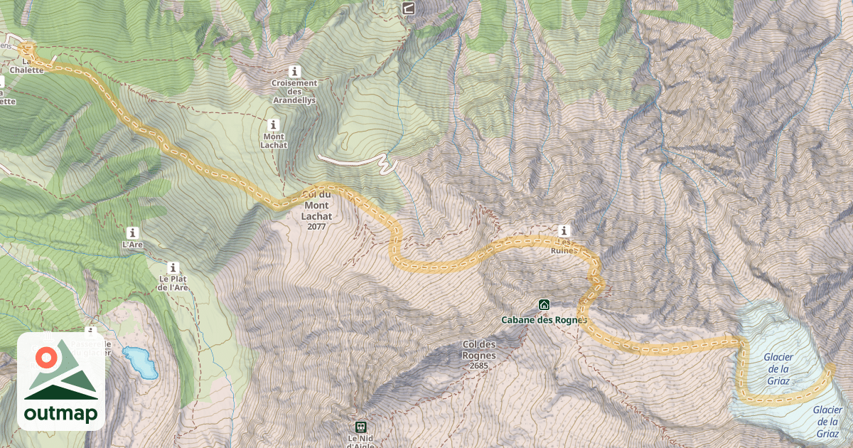 Map of Épaules du Gouter — Téléphérique des Houches-Bellevue