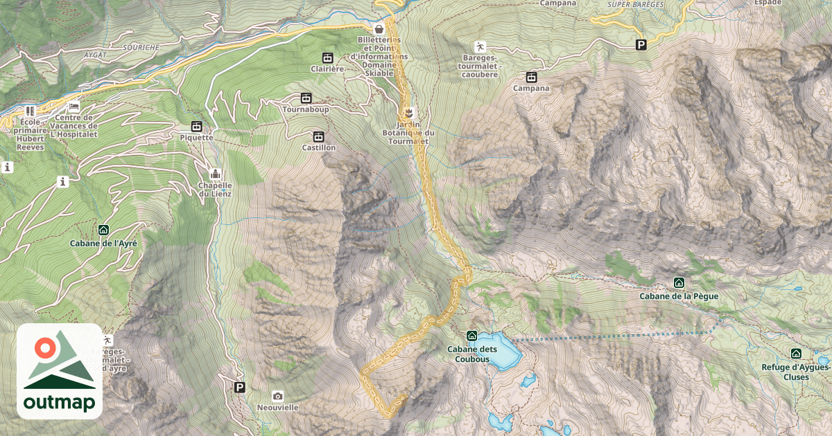 Map of Pic des Crampettes — Tournaboup