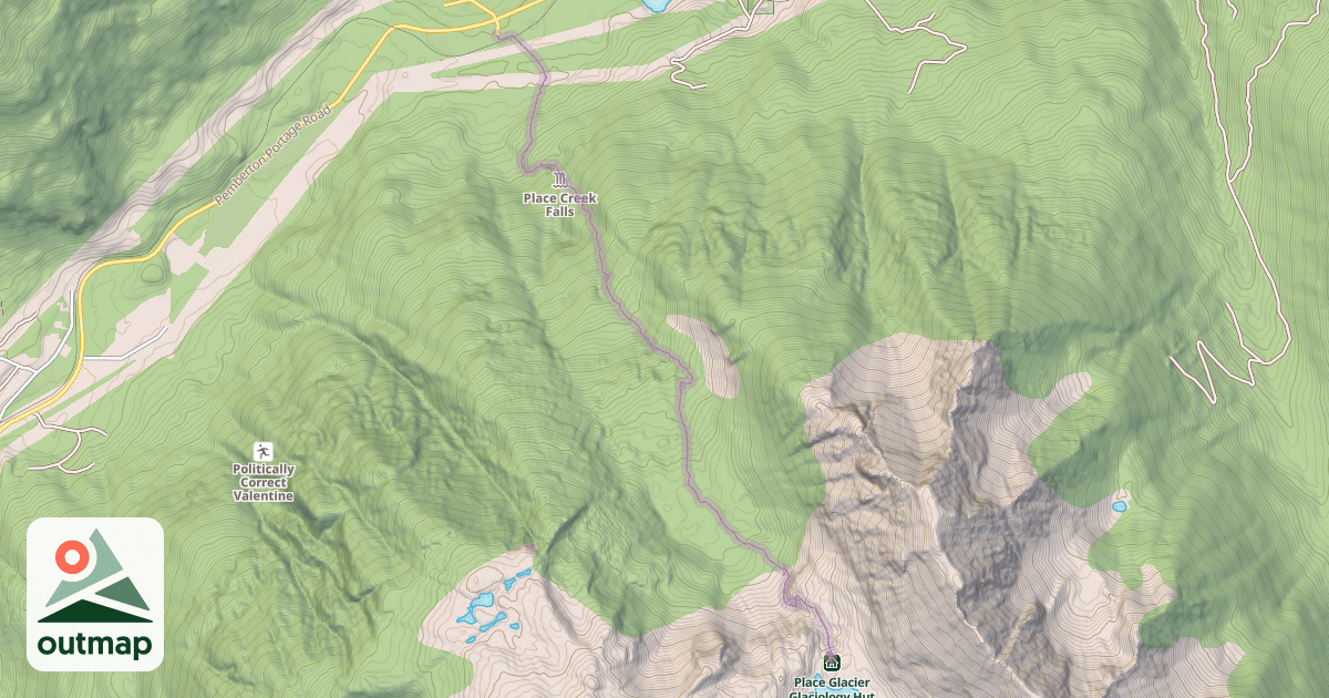 Map of Place Glacier Trail