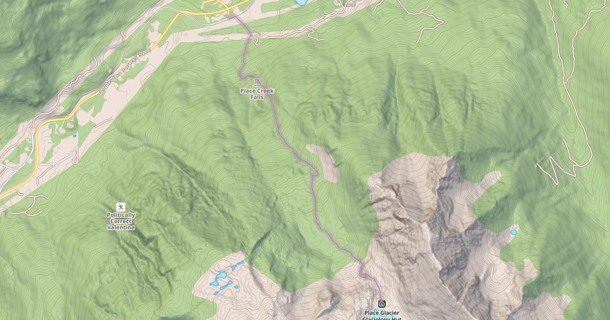 Map preview of Place Glacier Trail