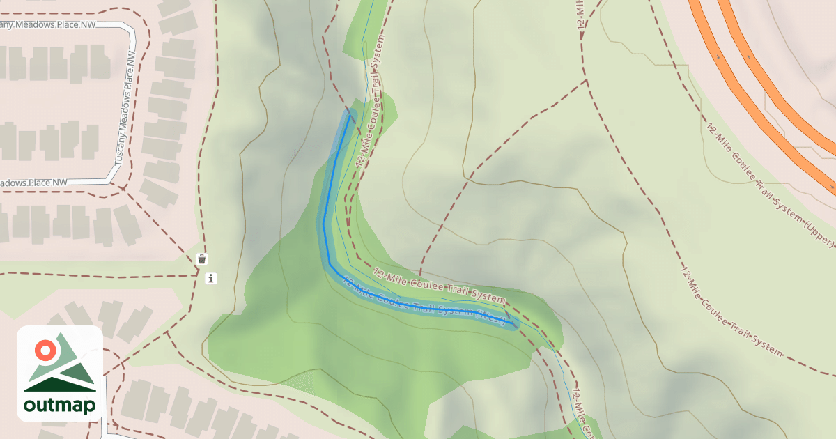 Map of 12-Mile Coulee Trail System (West)