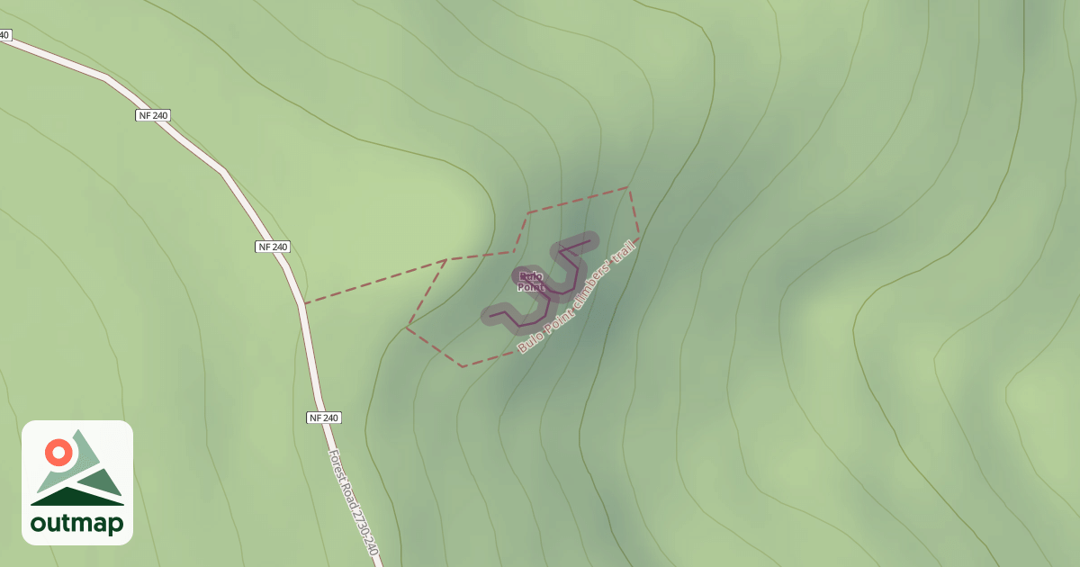 Map of Bulo Point climbing wall
