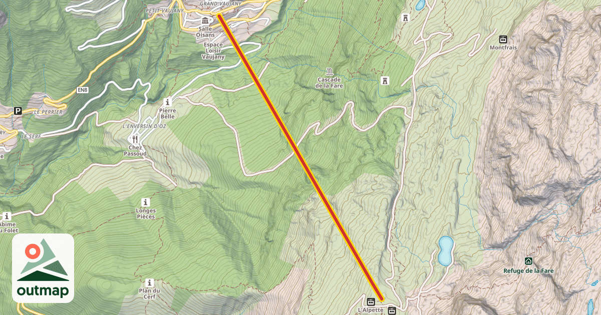 Map of Vaujany-Alpette