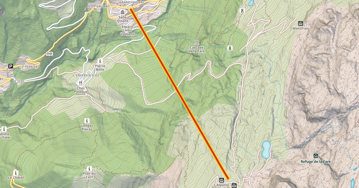 Map preview of Vaujany-Alpette