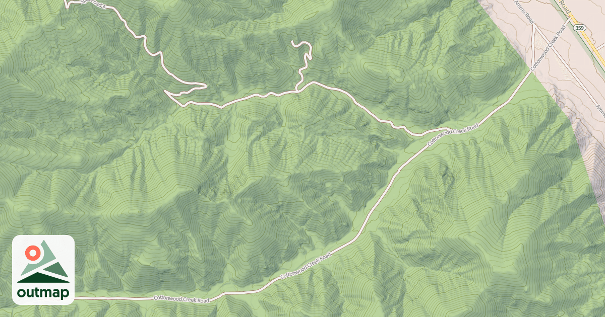 Map of COTTONWOOD CREEK ROAD
