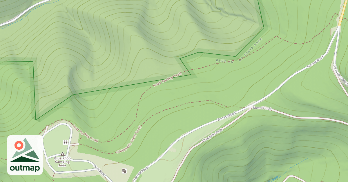 Map of Blue Knob State Park Trails