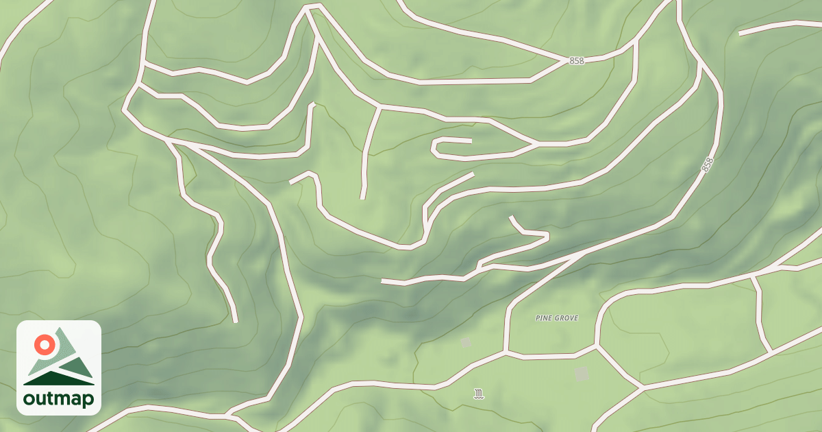 Map of MINE SHAFTS ROAD