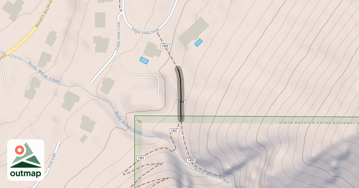 Map of Rocky Mouth Canyon Trail