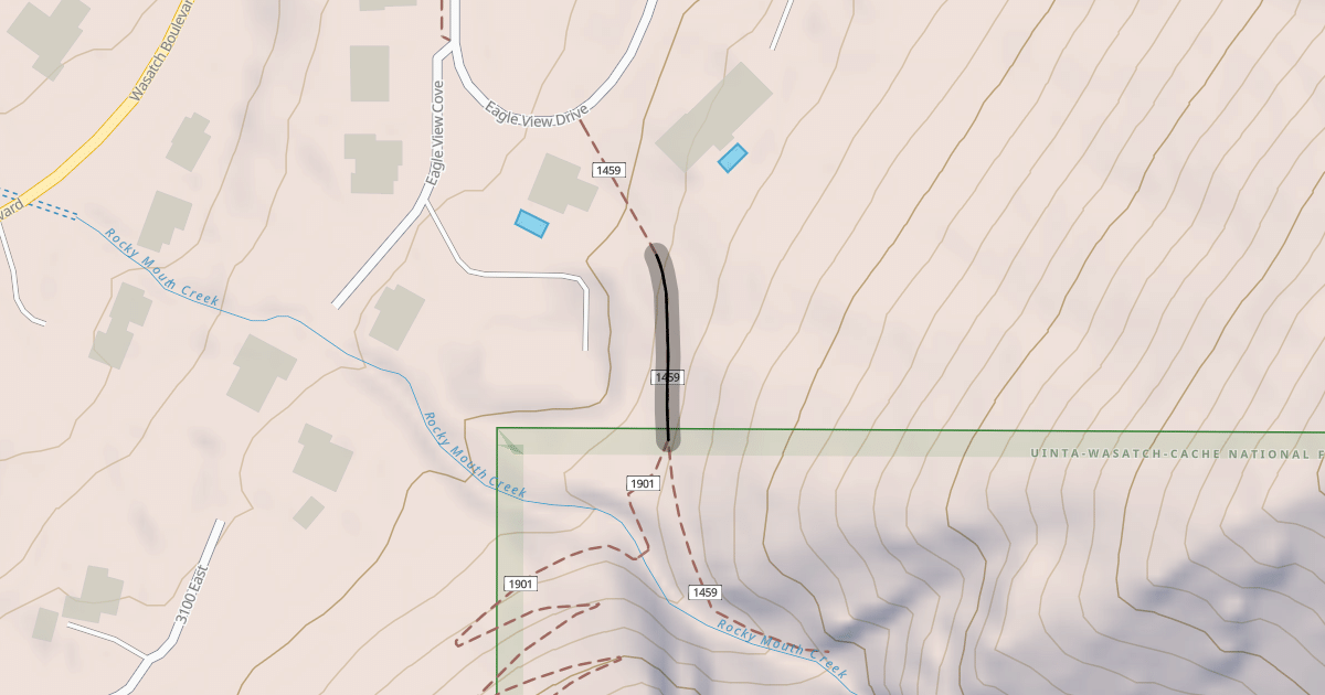 Map preview of Rocky Mouth Canyon Trail