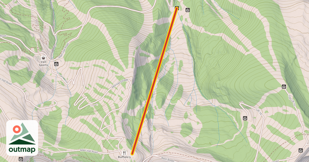 Map of Northwoods Express Lift
